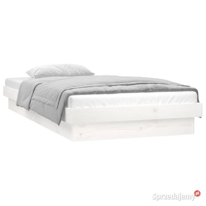 Rama łóżka z LED biała lite drewno 100x200 204cm mazowieckie Warszawa