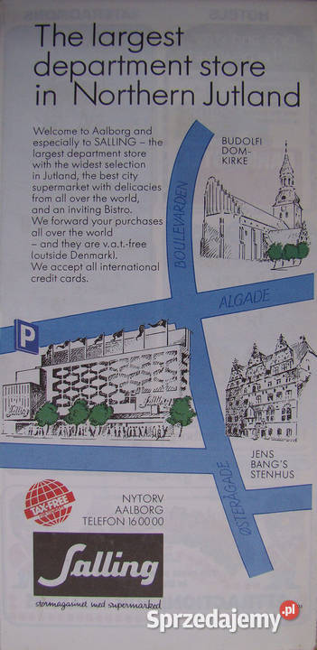 Mapa Aalborga i okolic Dania 1986 Rok wydania 1986 małopolskie Limanowa sprzedam