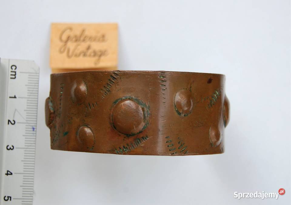 Bransoletka miedziana kuta vintage lata 70 Lublin