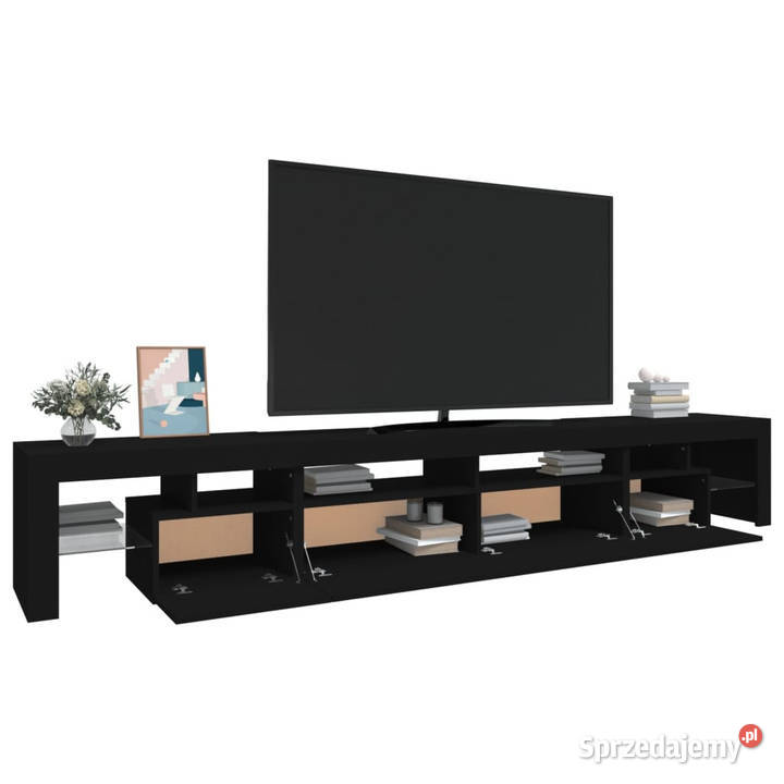 Szafka pod TV z oświetleniem LED czarna Warszawa