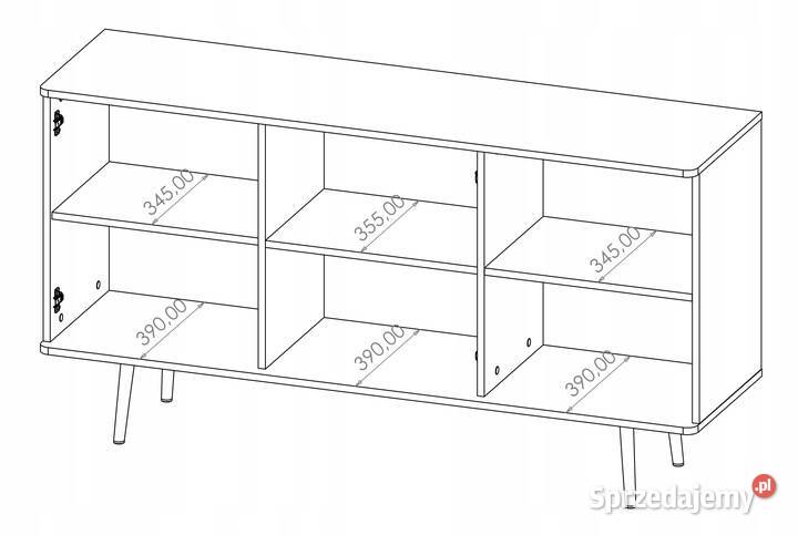 Trzydrzwiowa komoda 150 K3D z metalowymi nóżkami Komody Wieruszów
