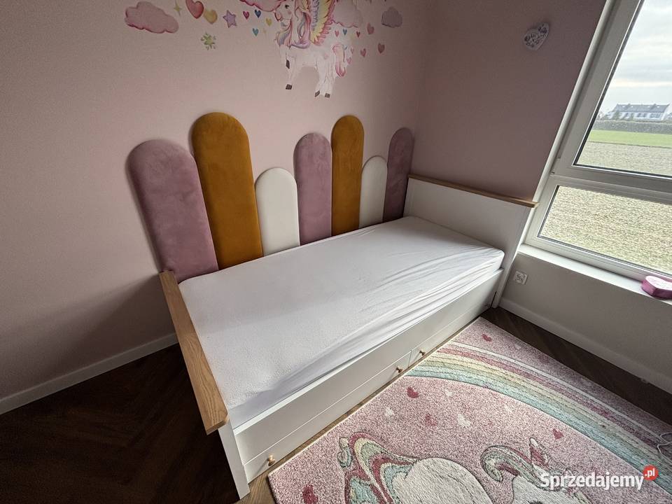 Łóżko 90x200 materac nowy łóżko prawie Dachowa