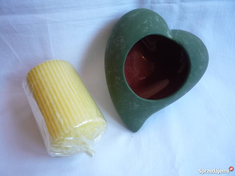 Almi Decor Nowy świecznik zielone serce ceramika Szczecin sprzedam