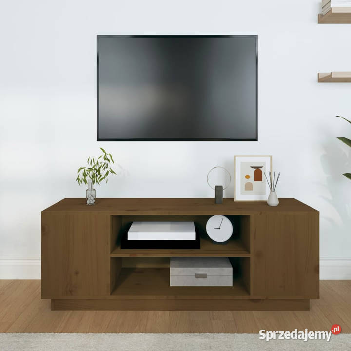 Szafka pod TV miodowy brąz 110x35x405 lite mazowieckie Warszawa