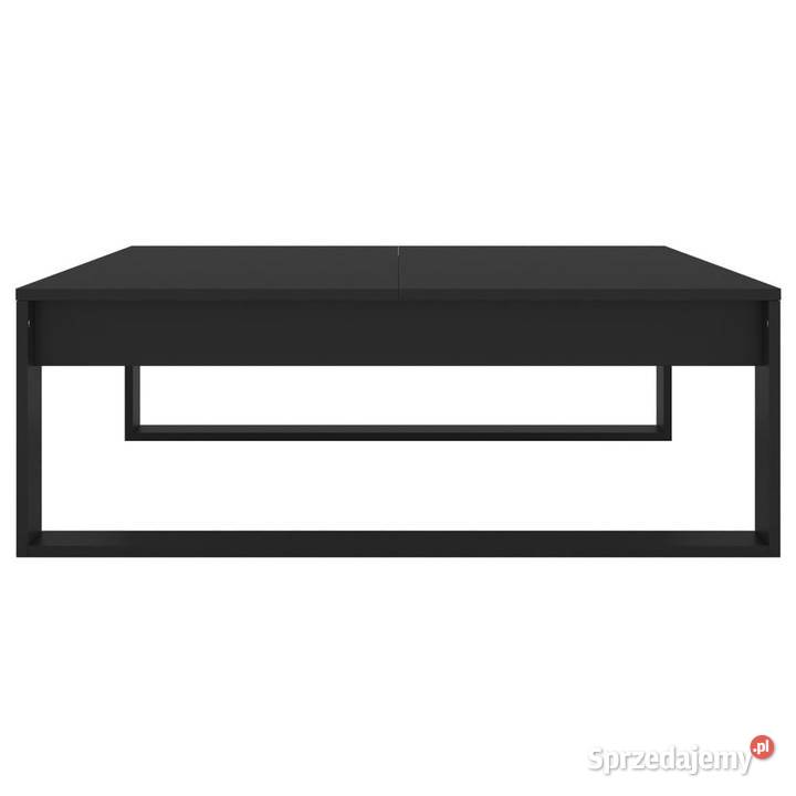 Stolik kawowy czarny 100x100x35 materiał Meble