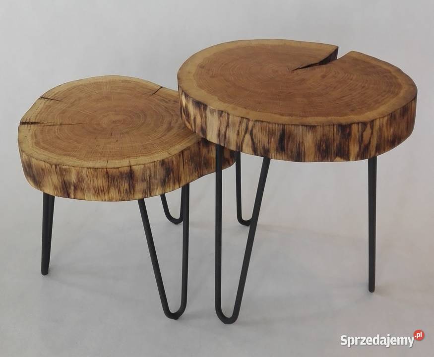 Stolik kawowy zestaw plaster dębu loft dolnośląskie Długołęka
