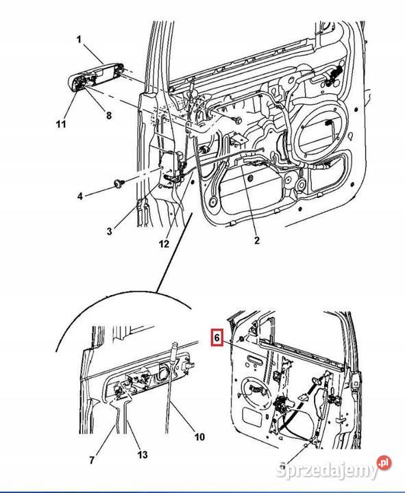 PROWADNICA SZYBY PRZÓD JEEP GRAND CHEROKEE 0810