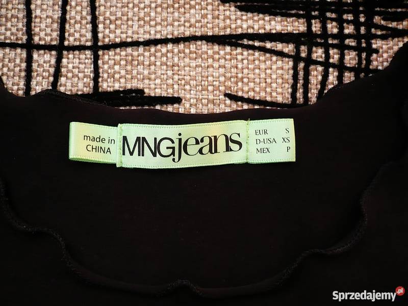 czarna koszulka s 36 tshirt Mango cekiny napis Topy i koszulki Inowrocław sprzedam