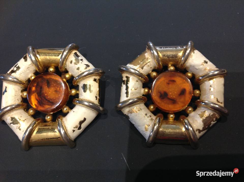 Vintage Klipsy do Uszu Damskie Christian Dior pozłacane Klipsy Nowa Sól