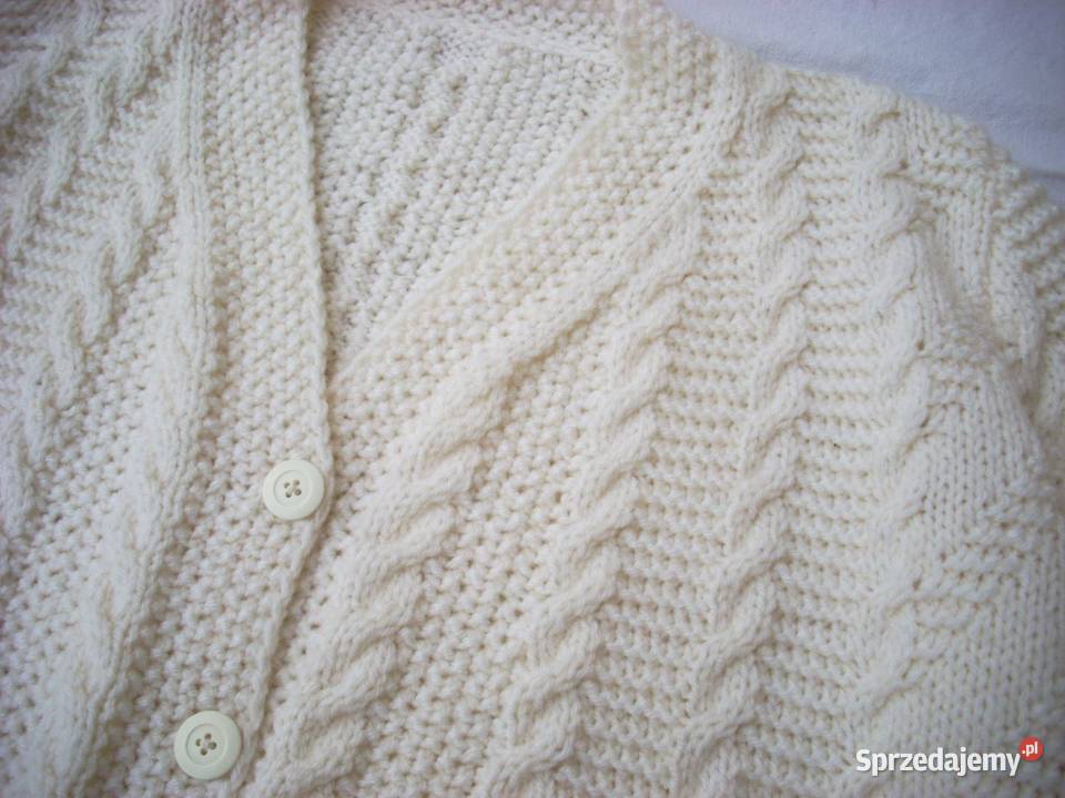 Sweter Kremowy na drutach 44 46 Rozmiar 44(XXL) Nowy Sącz