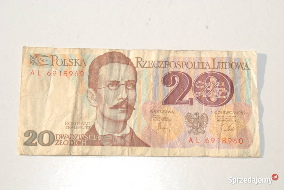 Stary banknot 20 złotych Traugutt 1982 antyk AL Pozostałe