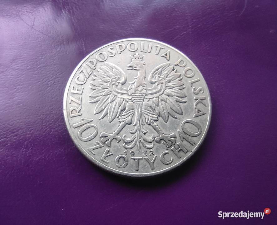 Moneta II RP 10 1932 GŁOWA KOBIETY zzm Srebro Numizmatyka mazowieckie Pruszków