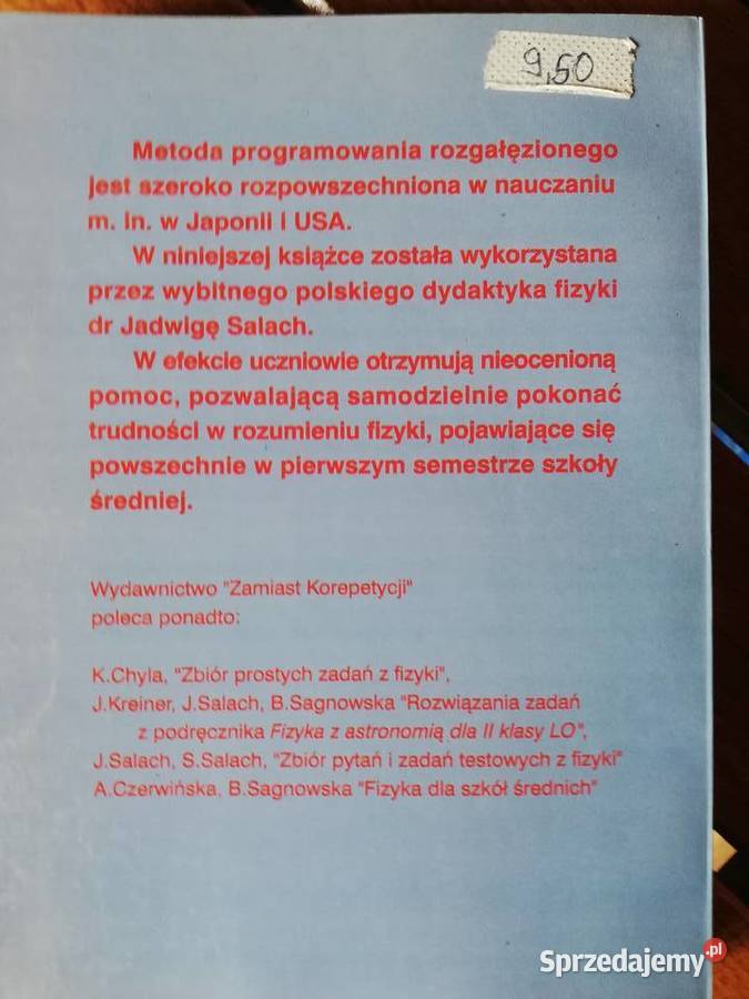 Programowane zadnia z fizyki Jadwiga Salach Kraków
