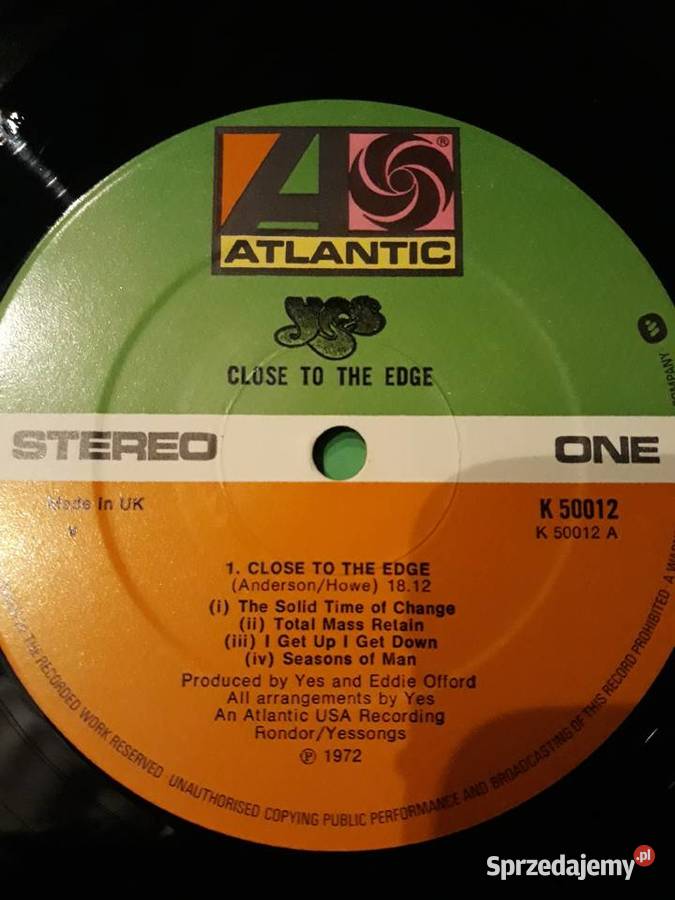 YES CLOSE TO THE EDGE orginał 1972 Kolekcja sprzedam