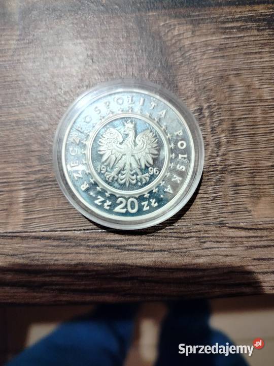 Srebrna moneta kolekcjonerska 20 z 1996 roku Jeż kujawsko-pomorskie Bydgoszcz