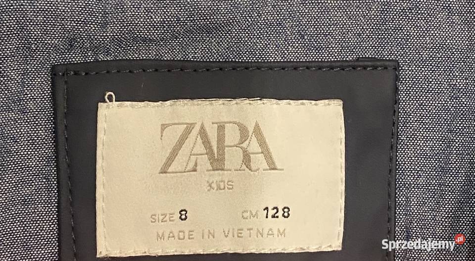 Granatowa dziewczęca gumowana parka ZARA rozmiar mazowieckie