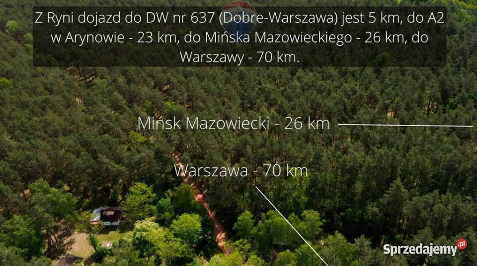 Działka leśna z możliwością zabudowy w MPZP Rynia