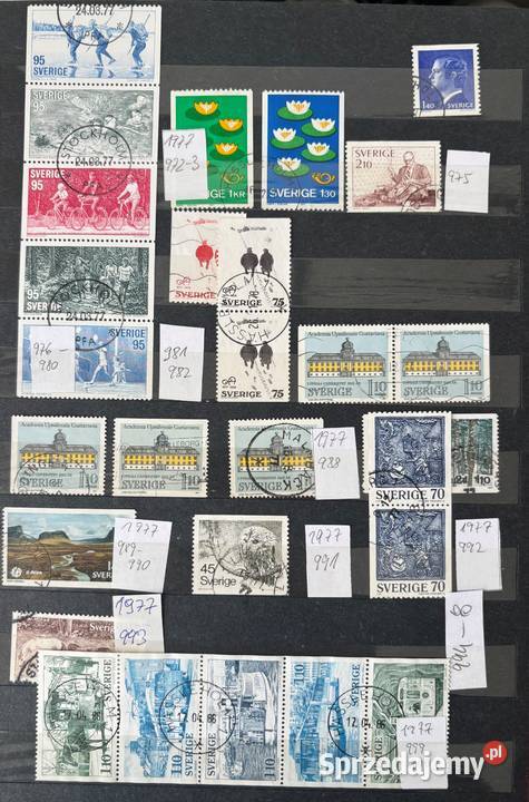 Znaczki Szwecja fragment rocznika 1977 mazowieckie Warszawa sprzedam