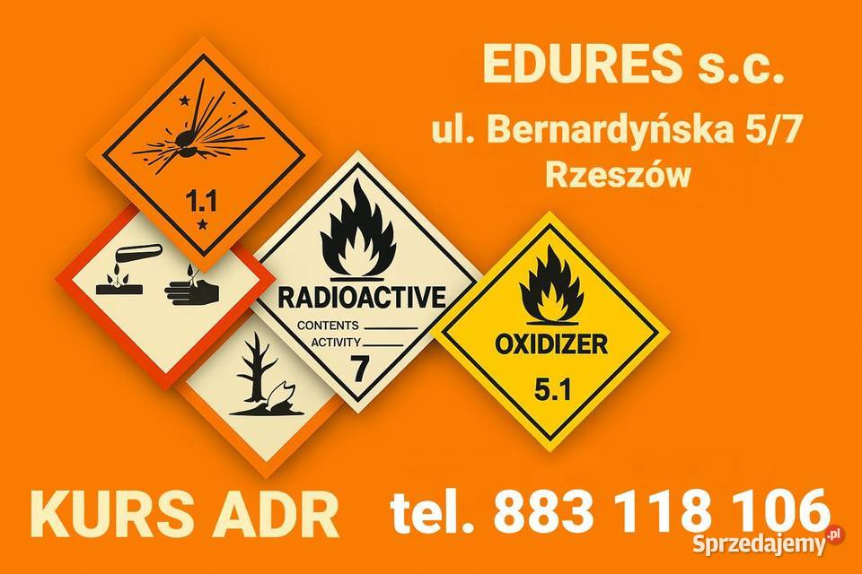 Kurs z przewozu materiałów niebezpiecznych ADR podkarpackie