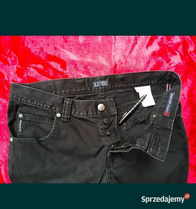Armani jeans piękne spodnie jeansy czarne Podkowa Leśna