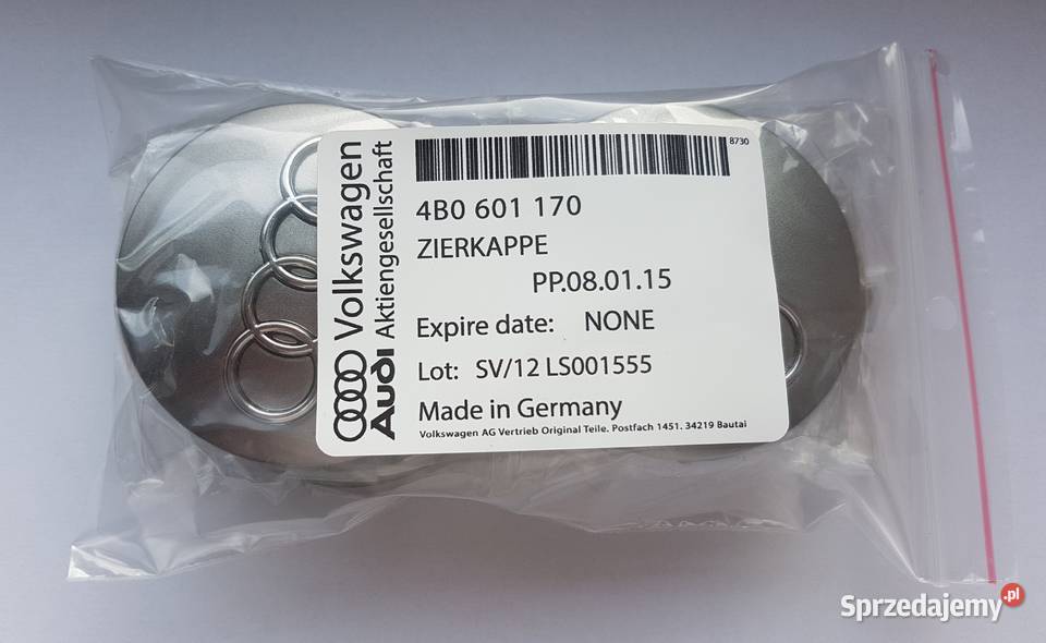 oryginalny dekielek AUDI 60mm ASO dekle 1 szary Bełchatów