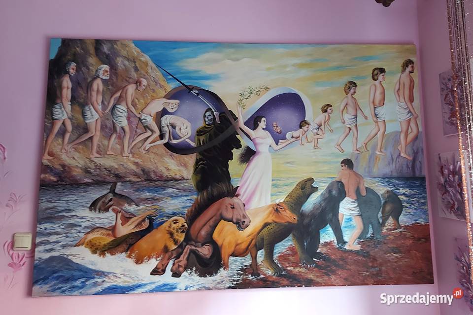 REINKARNACJA obraz olejny duży śląskie Katowice