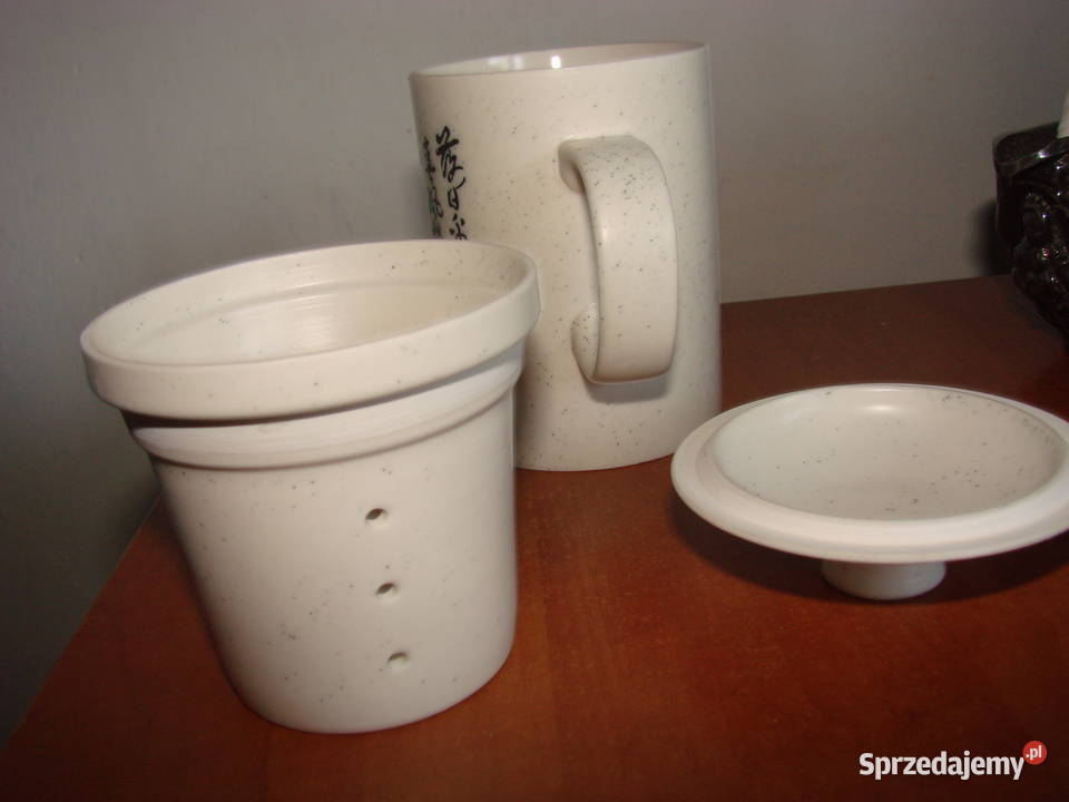 chiński porcelanowy kubek z zaparzaczem Ceramika i szkło Pruszcz Gdański