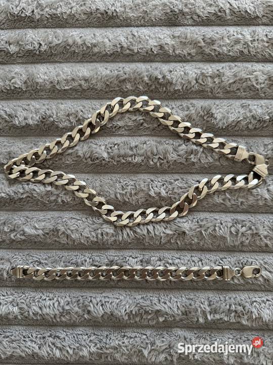 Srebrny łańcuch 925 bransoletka pancerka sprzedam