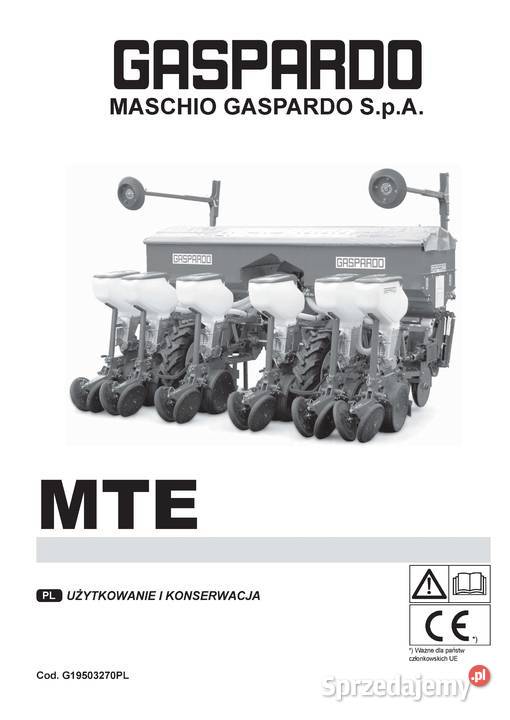 Gaspardo Maschio MTE Instrukcja katalog MTR MTER