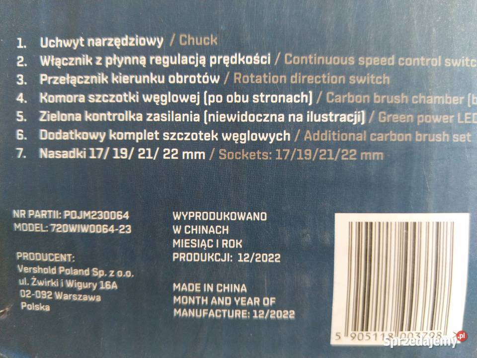 NAJTANIEJ Klucz Udarowy Wkrętarka Udarowa 720W Zabrze