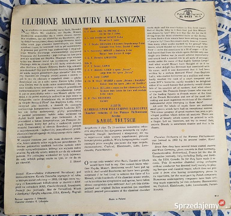 Favourite Classical Miniatures płyta z roku 1985 Płyty i kasety Chełmno