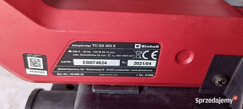 Piła włosowa wyrzynarka TCSS 405 E 120W mało Zalesie Górne