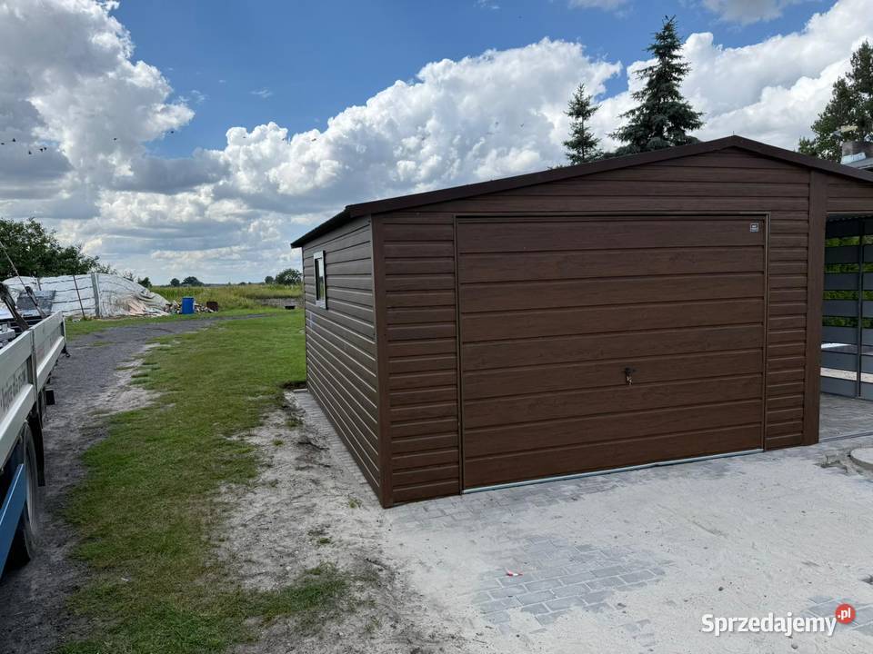 Garaż blaszany Ciemny Orzech 65 Dwuspadowy Wiata Pozostałe Bachury sprzedam