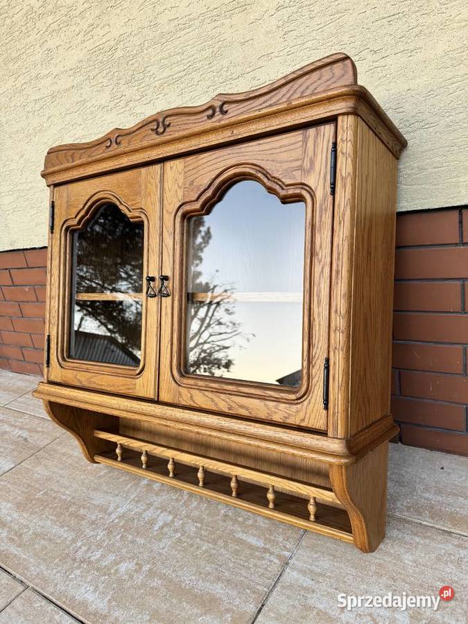 Szafka wisząca przeszklona witryna dębowa regał mazowieckie