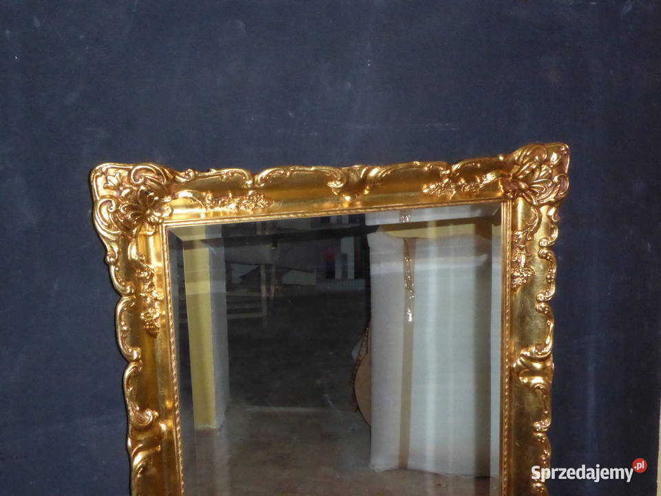 KRYSZTAŁOWE LUSTRO W ZŁOTEJ RAMIE warmińsko-mazurskie sprzedam
