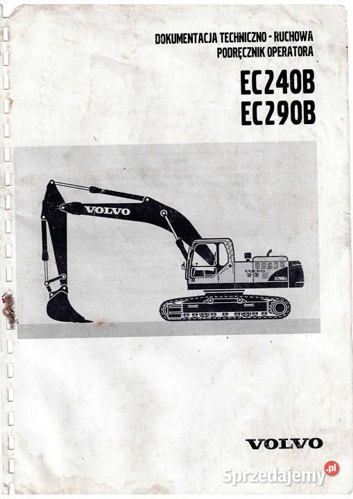 VOLVO EC240B EC290B koparka gąsienicowa DTR Kraków sprzedam
