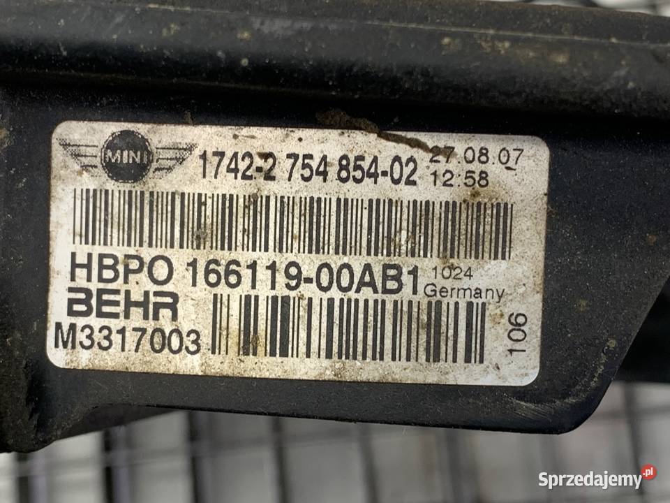 WENTYLATOR CHŁODNICY MINI R56 16 120 2754854
