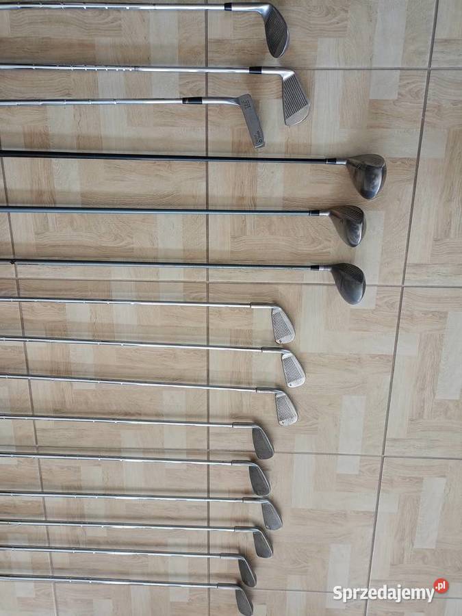 Kije Golfowe 15 sztuk z Wózkiem Torba i