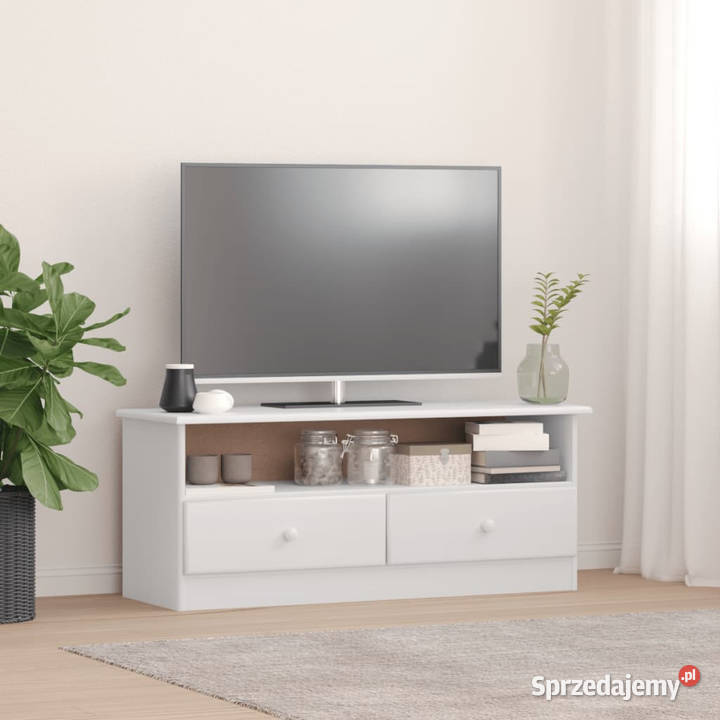 Szafka pod TV z szufladami ALTA biała 100x35x41 RTV Warszawa