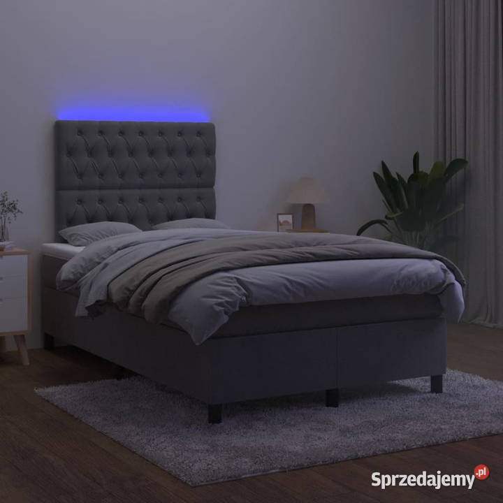 Łóżko kontynentalne z materacem i LED 123cm Warszawa