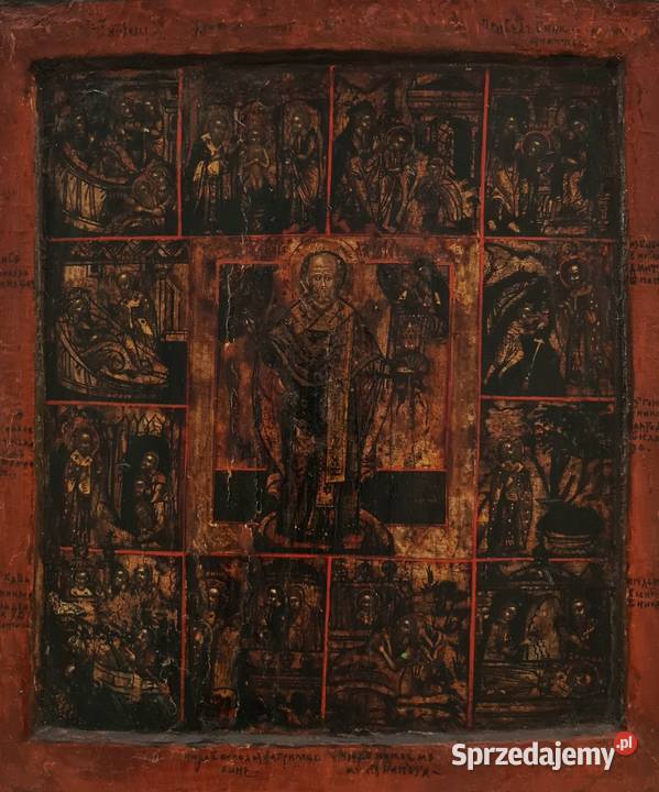 Ikona Święty Mikołaj z Miry Cudotwórca 0142 Malarstwo Warszawa