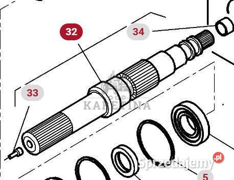 Massey Ferguson 7516 Wał Przedniej Osi Jastrzębniki