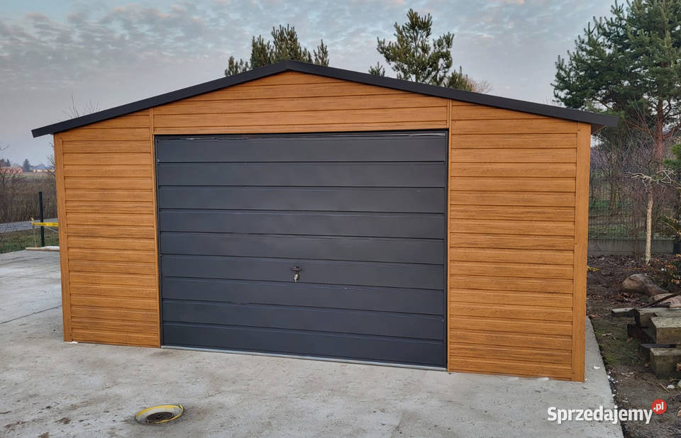Garaż blaszany dwuspadowy drewnopodobny 5x6 Bydgoszcz