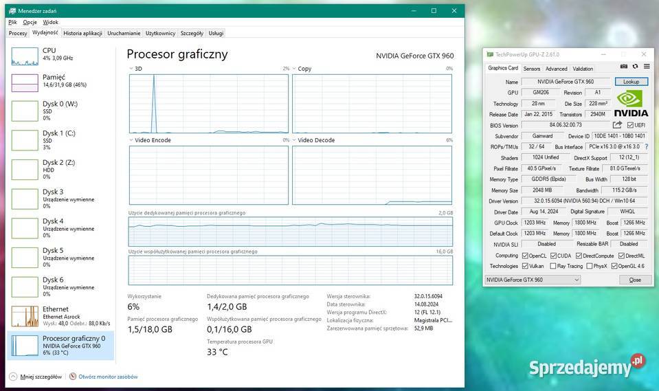 Gainward Phantom GeForce GTX960 2GB GDDR5 2xDVI Karty graficzne Bydgoszcz