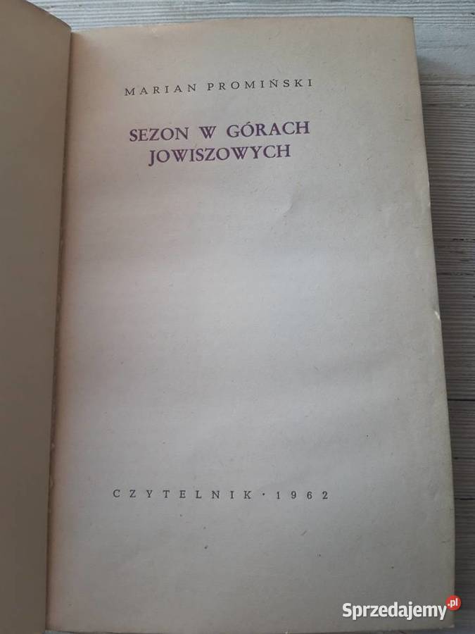 Sezon w Górach Jowiszowych Marian Promiński Antykwariat Bielsko-Biała