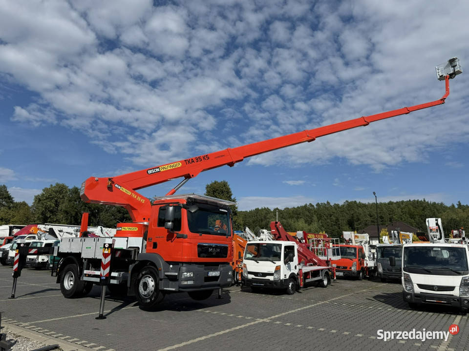 MAN TGM 18340 Zwyżka BISON Palfinger 35 KS immobilizer