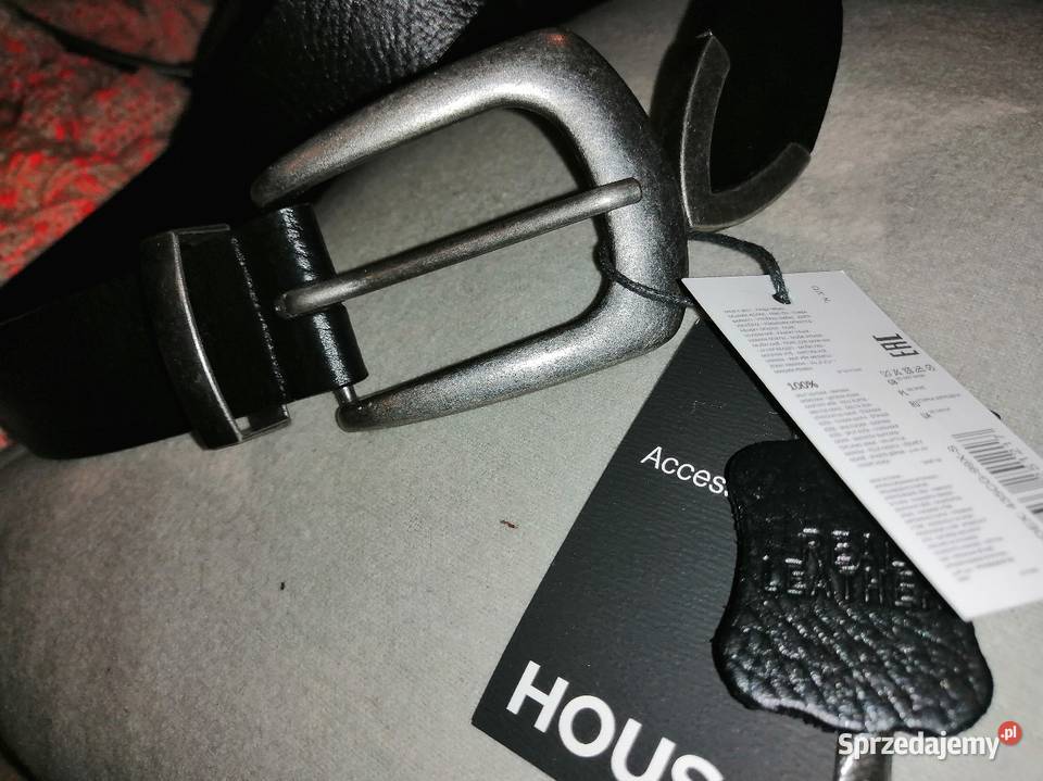 Czarny SkÓRZANY pasek SkÓRA NAtURALNA S unisex Paski Leszno