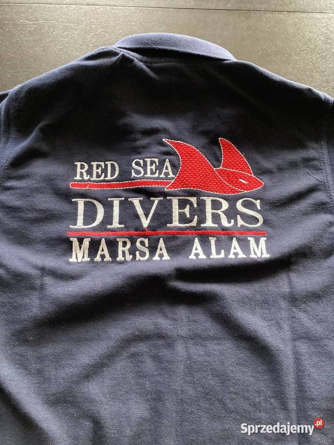 Granatowy Tshirt Nurkowy Polo Red Sea Divers Rozmiar L