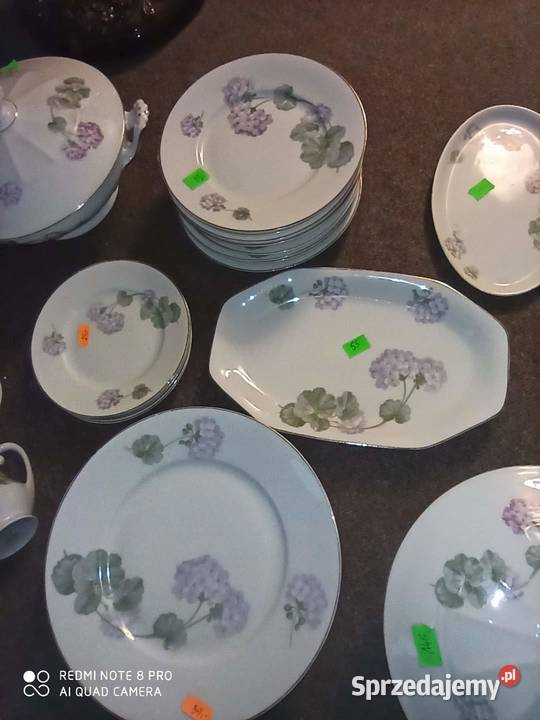 Serwis obiadowy liliowy dekor hortensji Gdańsk