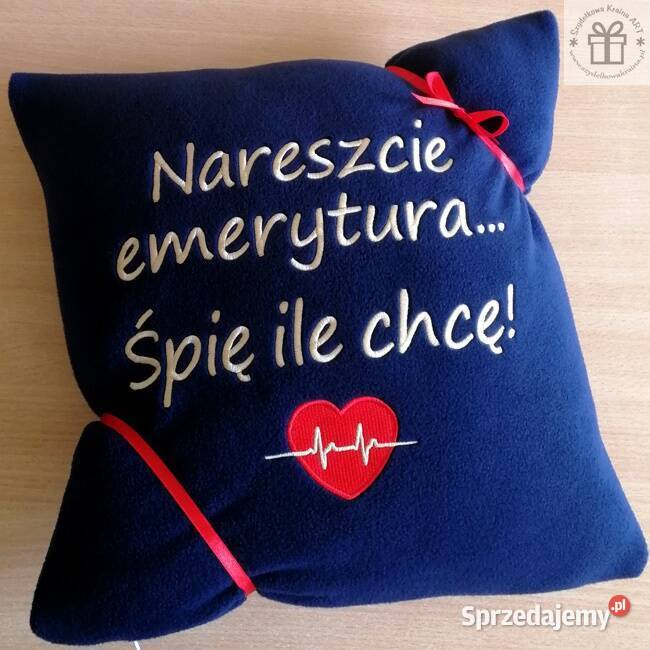 Prezent na ODEJŚCIE Z PRACY emeryturę PODUSZKA z